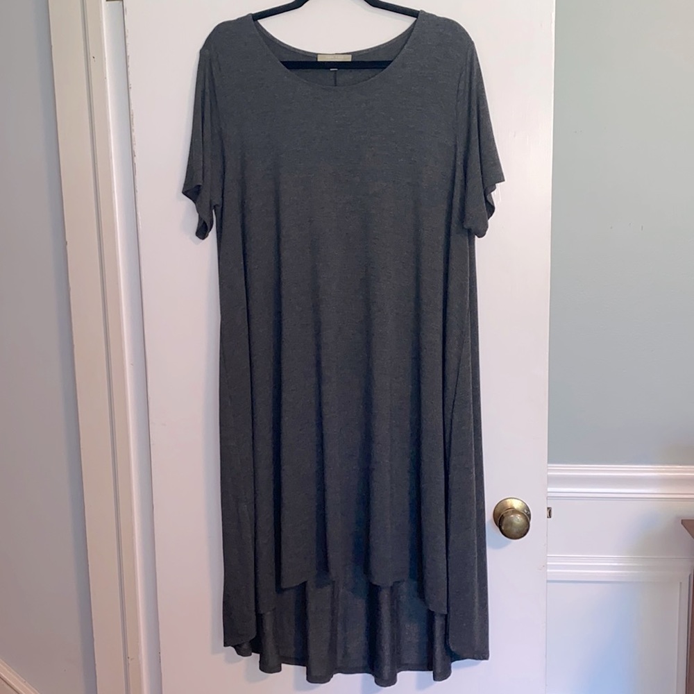 Joan Vass Gray High Low Dress